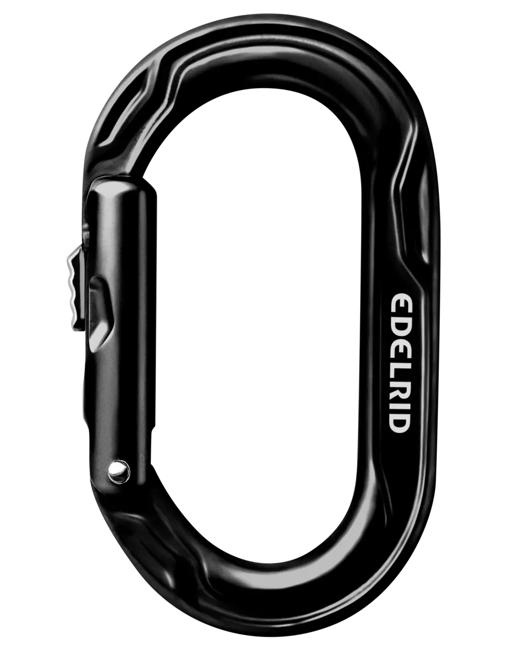 Edelrid slider oval locking carabiner (in black)