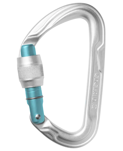 Mousqueton à Vis Edelrid Power 2500 Screw II - Ovale, Aluminium, Porte Keylock, Pour Escalade Et Travaux En Hauteur